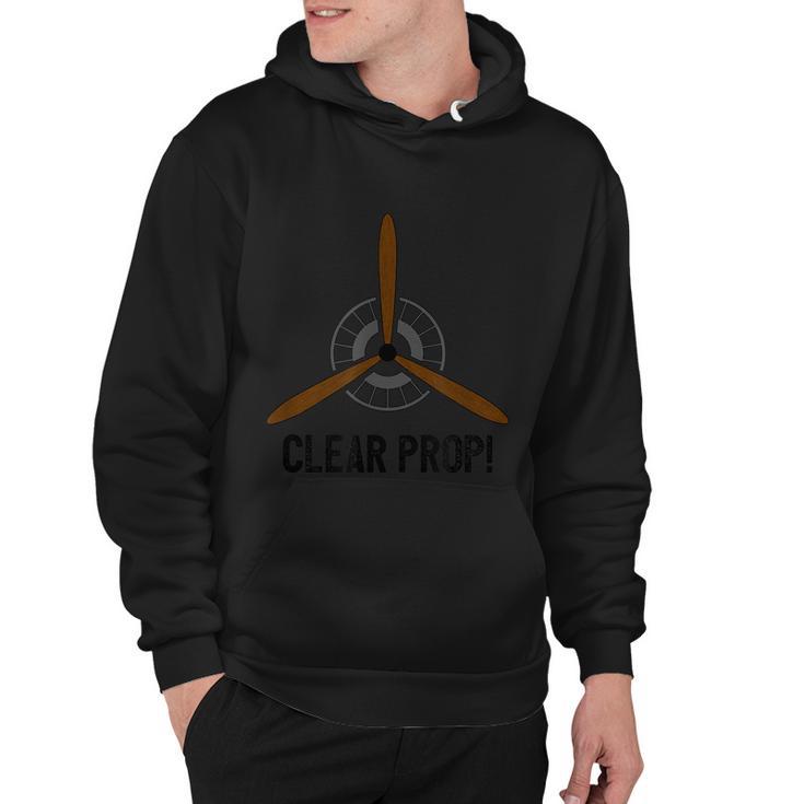 Clear Prop Aviation Airplane Pilot Propeller Hoodie