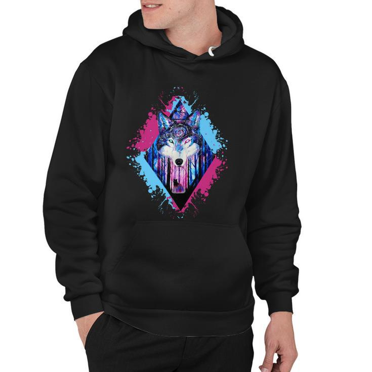 Colorful Wolf Painting Wolves Lover Hoodie