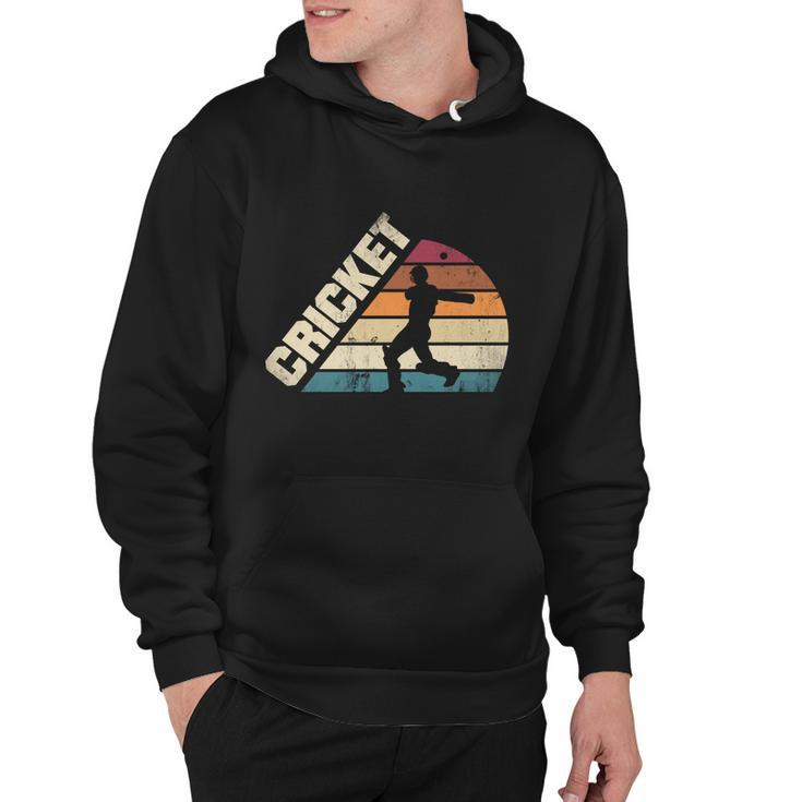 Cricket Sport Game Cricket Player Silhouette Cool Gift Hoodie