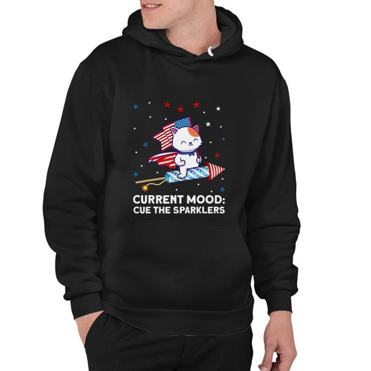 Current Mood Cue The Sparklers 4Th Of July Hoodie