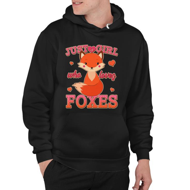 Cute Just A Girl Who Loves Foxes V2 Hoodie