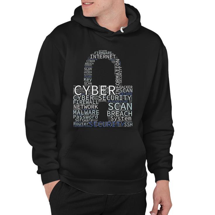 Cyber Security Wordcloud Padlock Hoodie