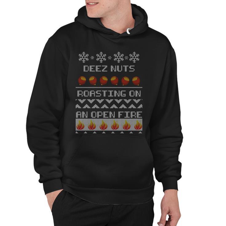 Deez Nuts Roasting On An Open Fire Ugly X-Mas Tshirt Hoodie