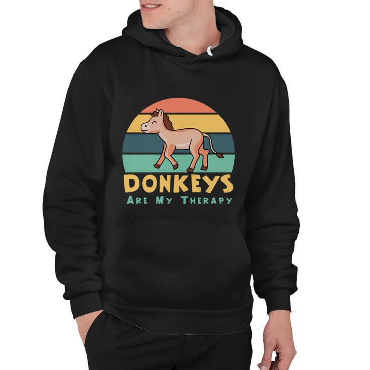 Donkeys As Therapy Funny Mule Farm Animal Gift Hoodie
