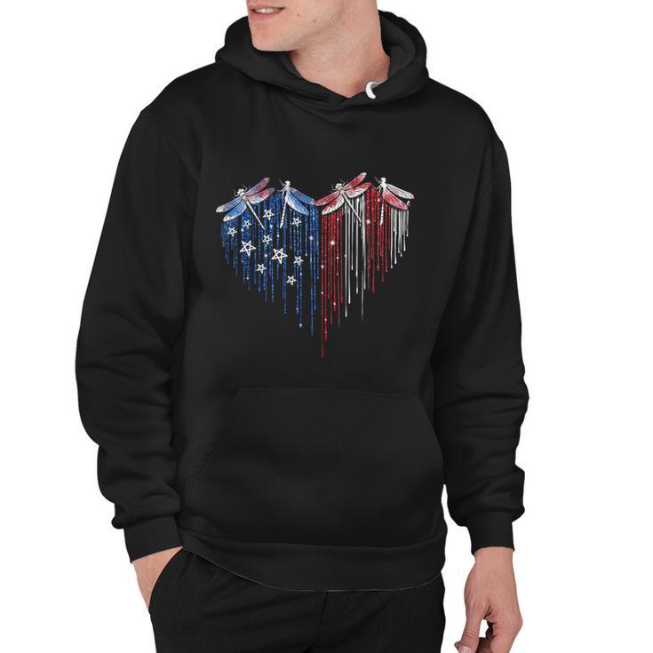 Dragonfly 4Th Of July Usa Flag America Patriotic Usa Hoodie