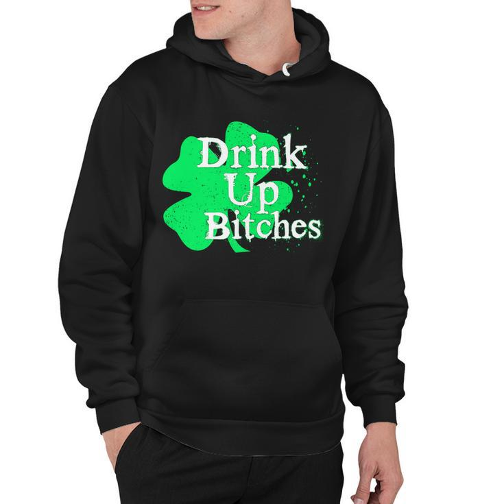 Drink Up Bitches St Patricks Day Clover Hoodie