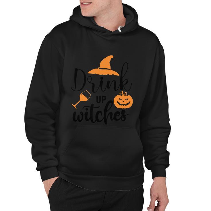 Drink Up Witches Witch Hat Pumpkin Halloween Quote Hoodie