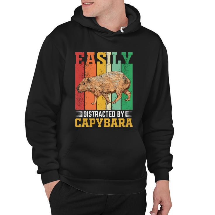 Easily Distracted By Capybara Animal Lover Rodent Gift Hoodie