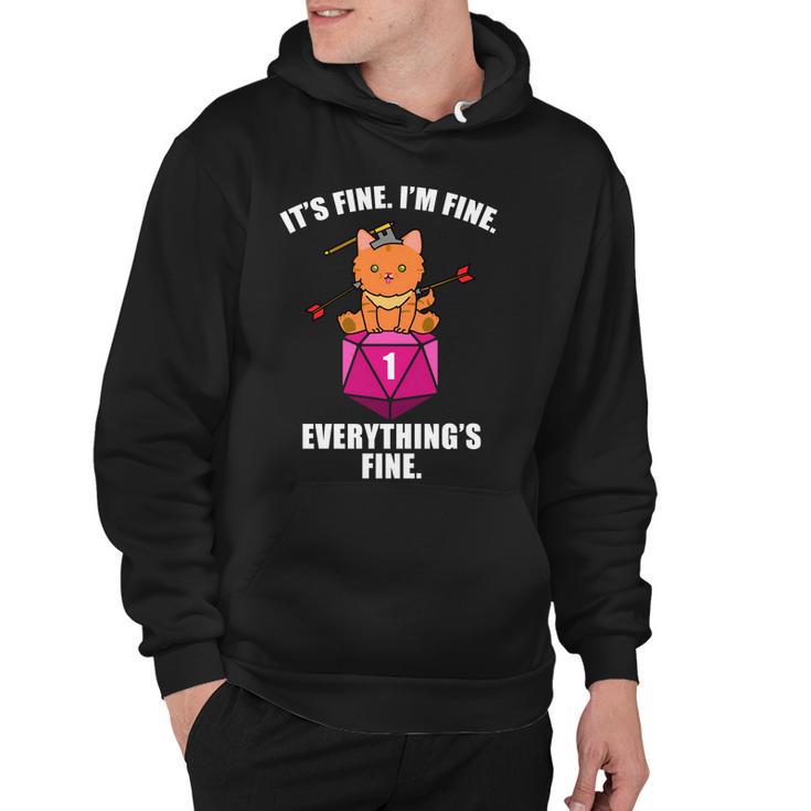 Everythings Fine Cute Cat Dnd Hoodie