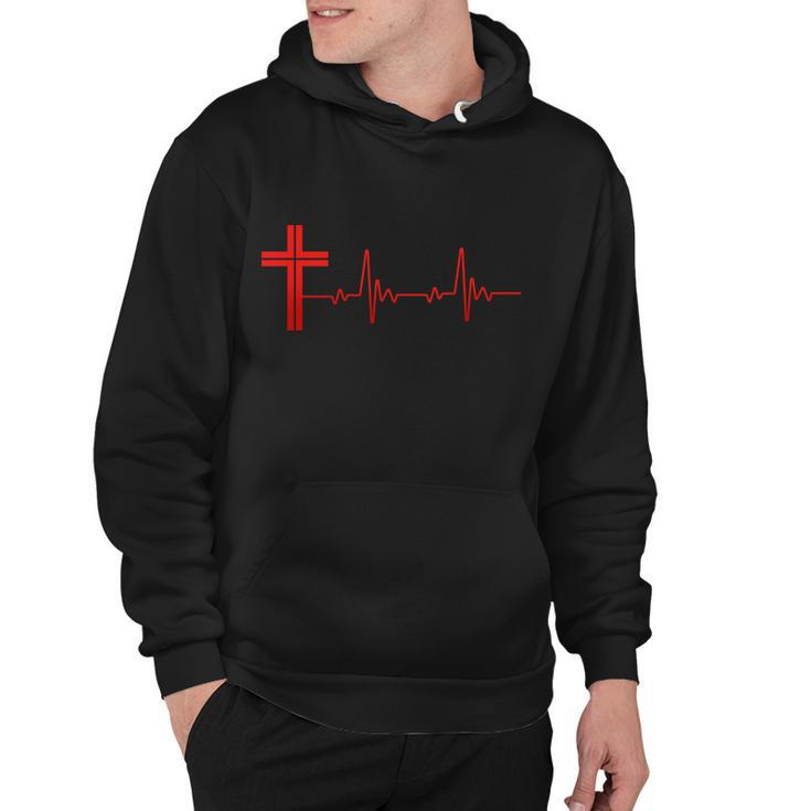 Faith Cross Heartbeat Pulse Tshirt V2 Hoodie