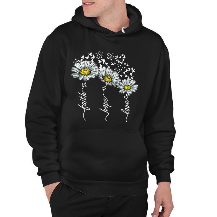 Faith Hope Love Butterflies Daisies Religious Tshirt Hoodie