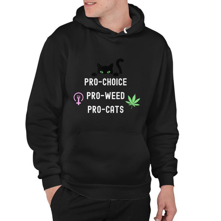 Feminism And 420 Funny Pro Choice Pro Cats Pro Weed Feminist Hoodie