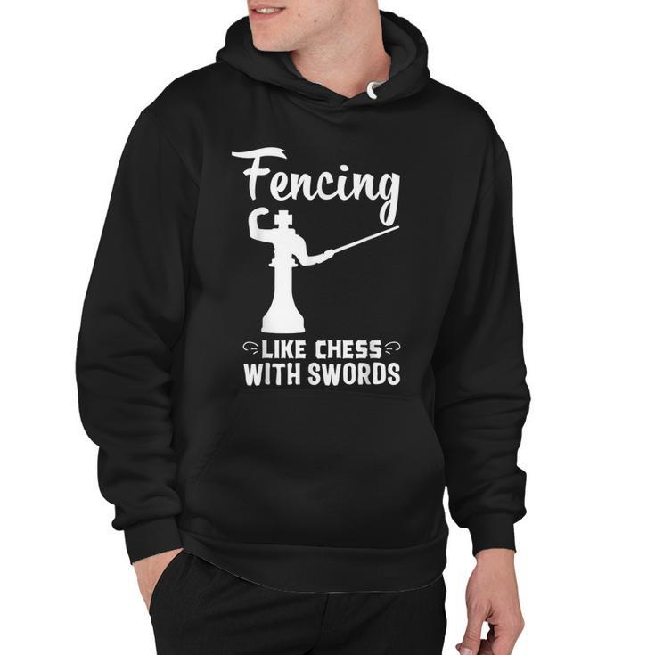 Fencing Chess Swords Funny Fencer Foil Fencing Gift  Hoodie