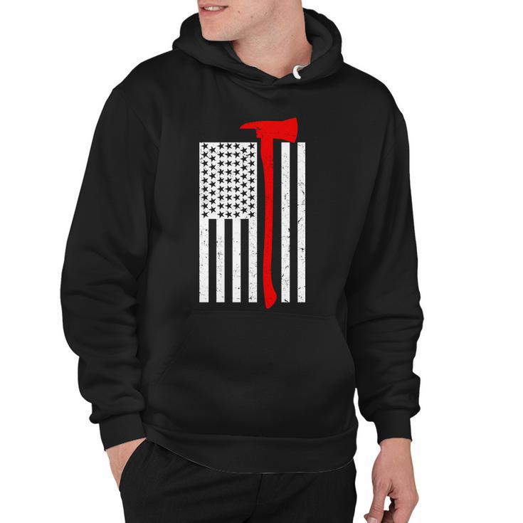 Firefighter Axe American Flag Hoodie