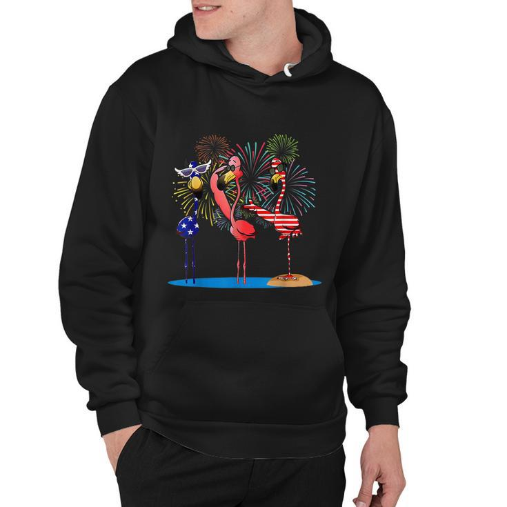 Flamingo 4Th Of July American Flag Flamingo Independence Hoodie