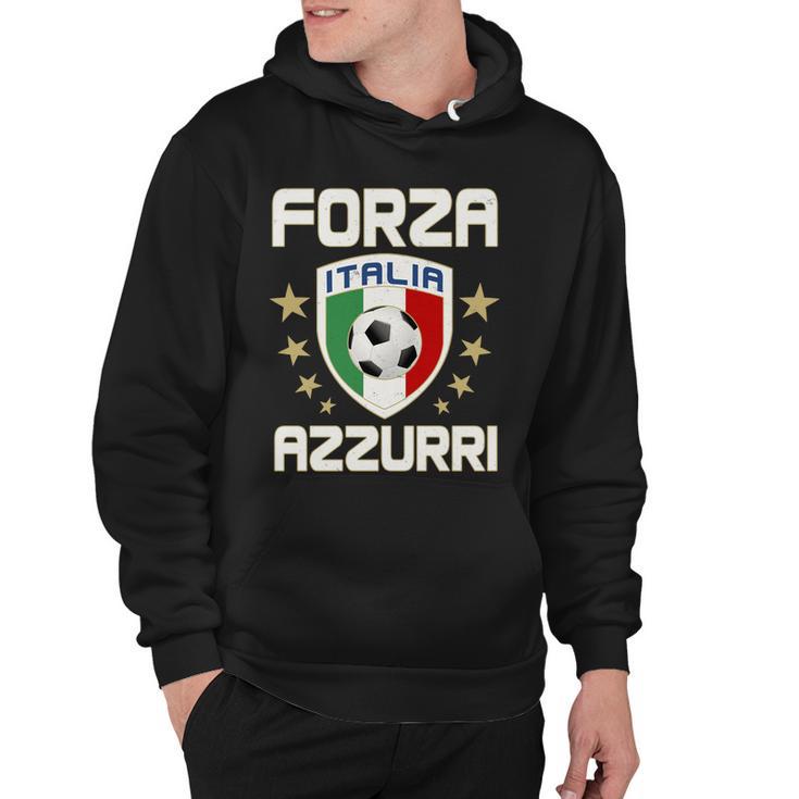 Forza Azzurri Italia Italy Shield Logo Soccer Team Hoodie