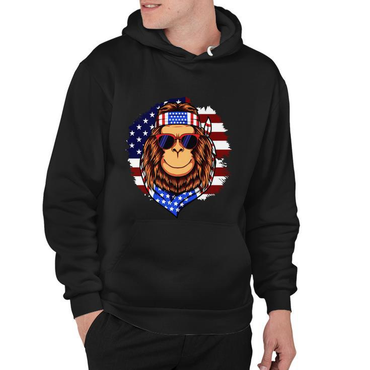 Fourth Of July American Independence Day Monkey Graphic Plus Size Shirt For Men Hoodie