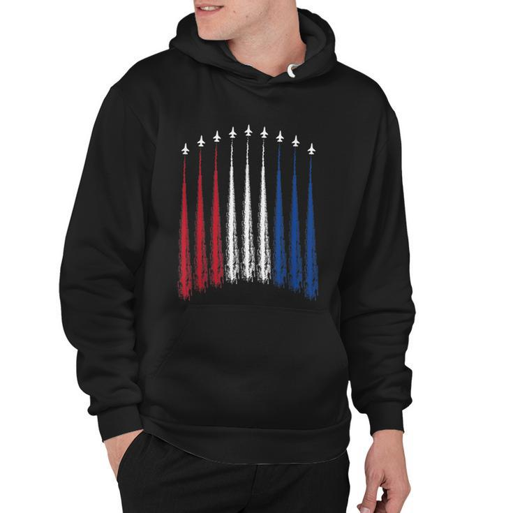 Fourth Of July Fighter Jets Red White Blue 4Th American Flag Hoodie