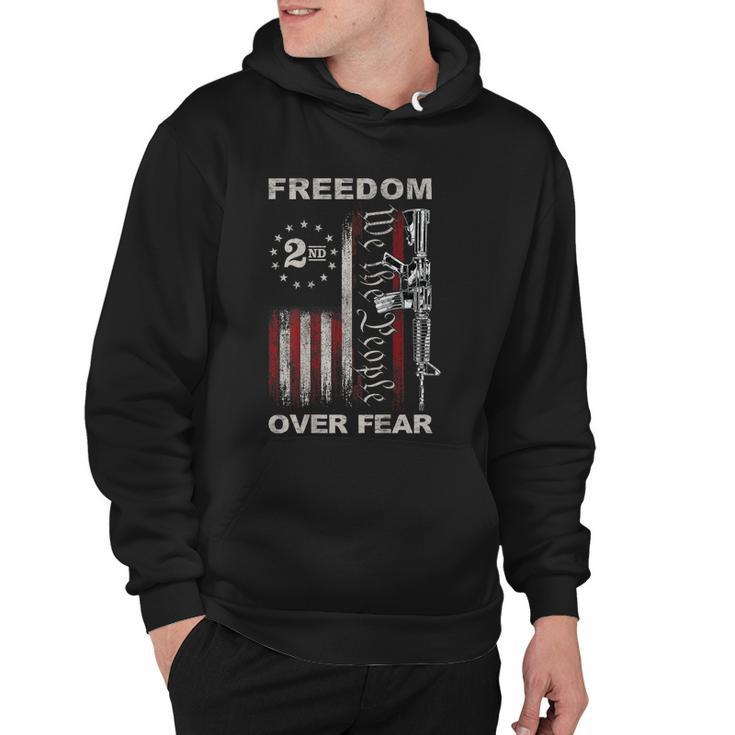 Freedom Over Fear 2Nd Amendment Patriotic Progun On Back Tshirt Hoodie