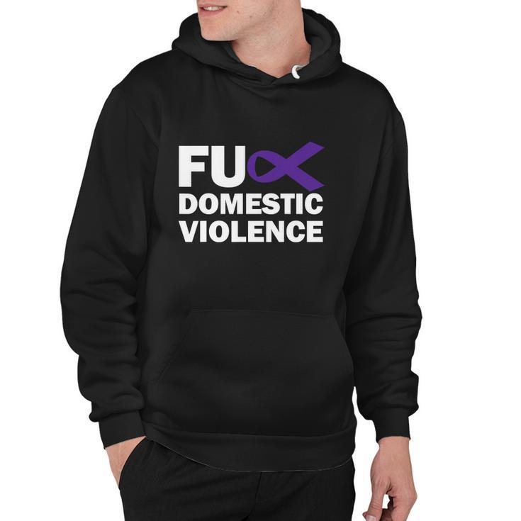 Fuck Domestic Violence Purple Ribbon Domestic Violence Hoodie