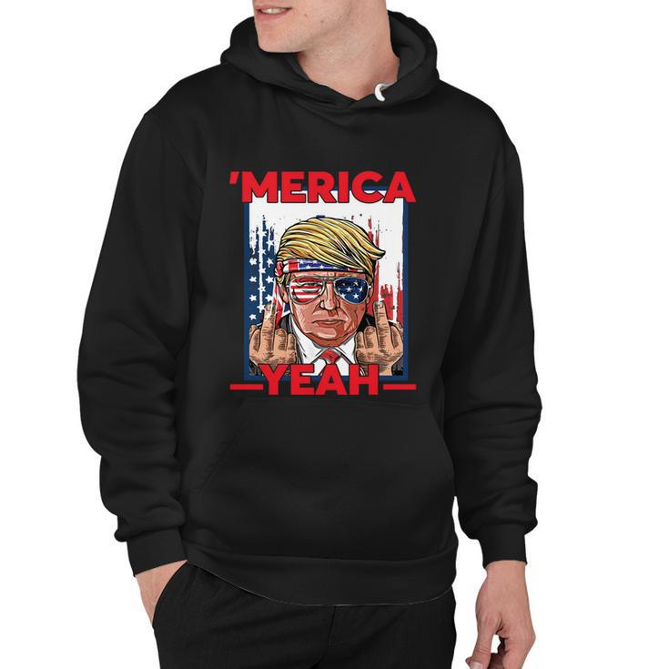 Funny 4Th Of July Patriotic Donald Trump Merica Usa Flag Hoodie