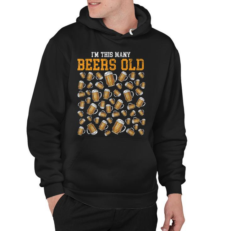 Funny 50 Years Old Birthday Im This Many Beers Old Drinking  Hoodie