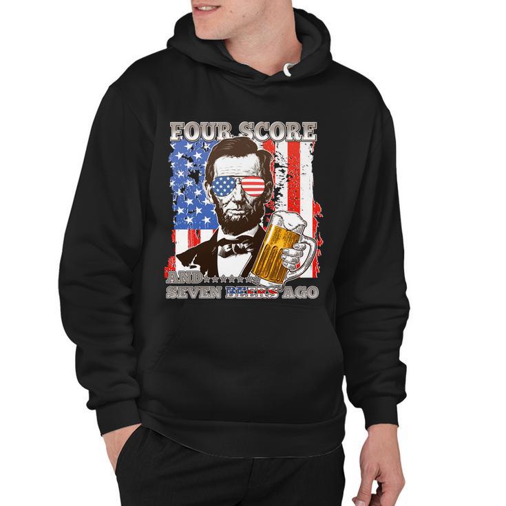 Funny Four Score And Seven Beers Ago Abe Lincoln Hoodie