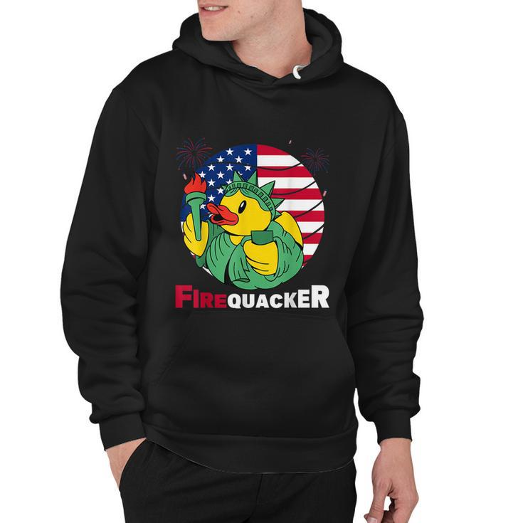 Funny Fourth Of July Usa Patriotic Firecracker Rubber Duck Funny Gift Hoodie
