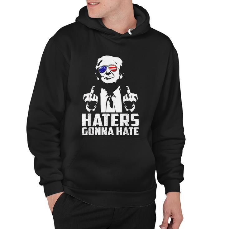Funny Haters Gonna Hate President Donald Trump Middle Finger Hoodie
