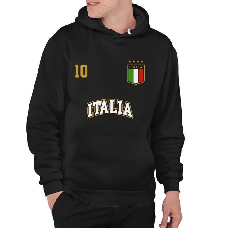 Funny Italy Soccer Team Gift Number 10 Sports Italian Flag Gift Hoodie