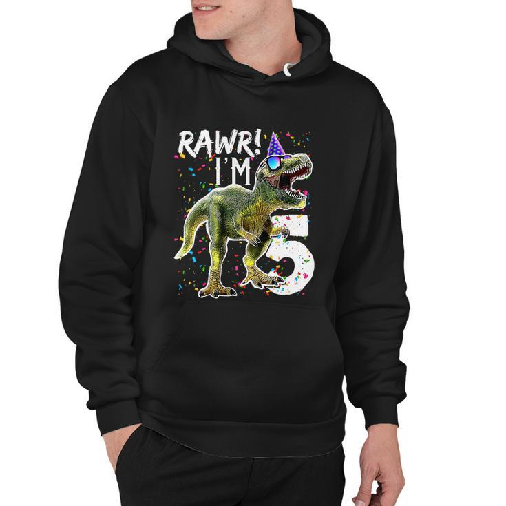 Funny Kids Rawr Im 5 5Th Birthday Party Gift T Rex Dinosaur Gift For Boys Gift Tshirt Hoodie