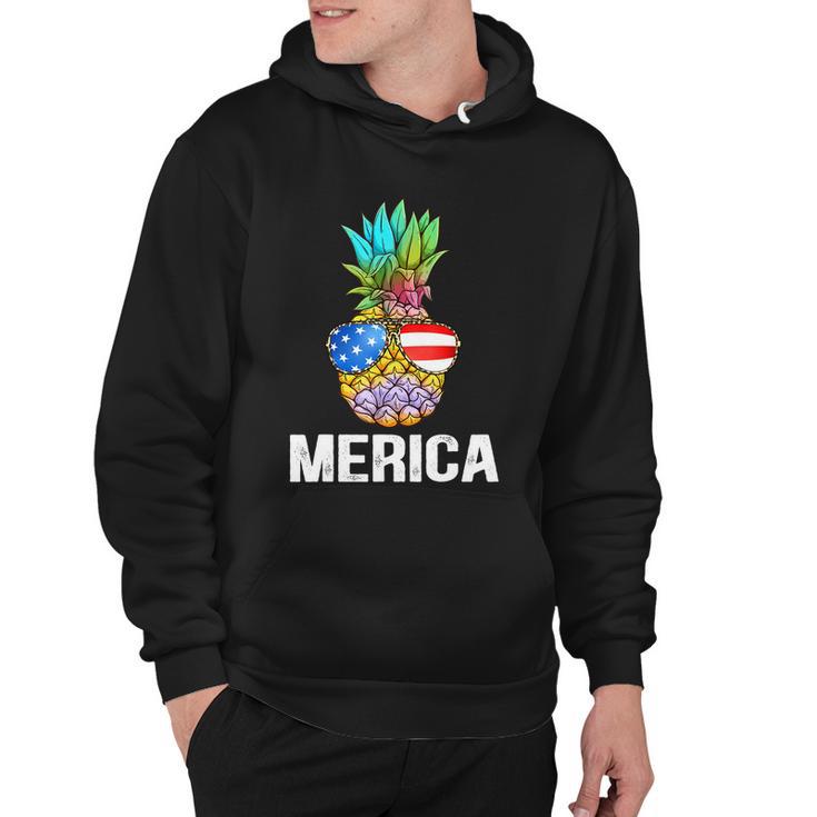 Funny Patriotic Pineapple 4Th Of July America Usa Flag Hoodie