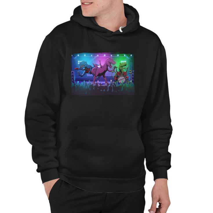 Funny Trex Dinosaurs Rock Band Concert Hoodie