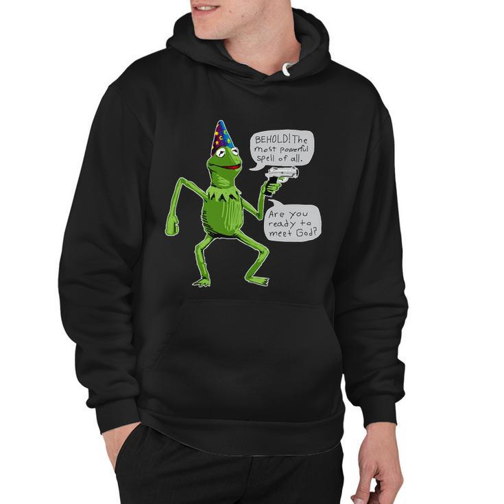 Funny Wizard Kermit Meme Hoodie