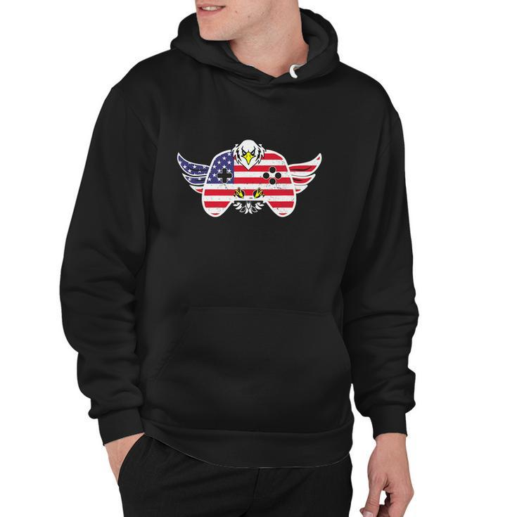Gamer Funny 4Th Of July Video Game Eagle Hoodie