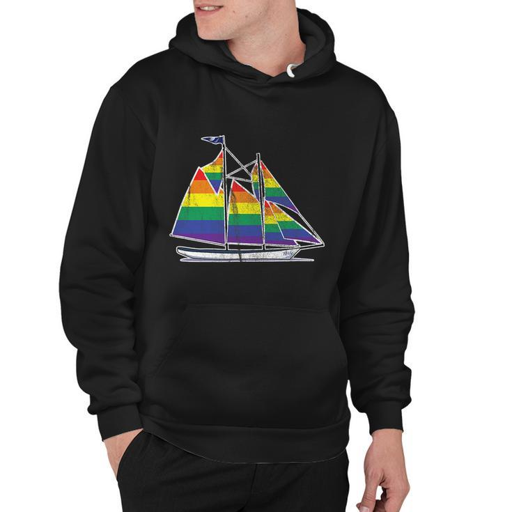 Gay Pride Sailboat Lgbt Lgbtq Rainbow Flag Hoodie