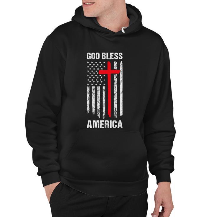 God Bless America Fourth Of July Christian Patriot Usa Flag Funny Gift Hoodie