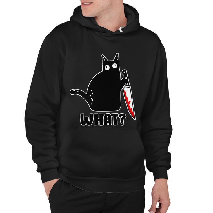 Halloween Cat What Bloody Knife Hoodie