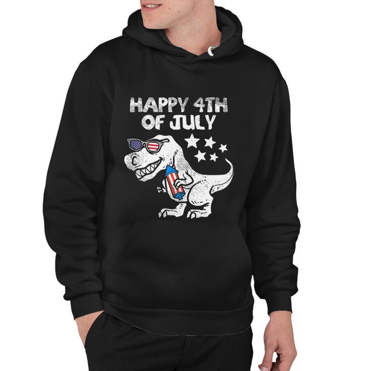 Happy 4Th Of July Trex Dinosaur American Dino Hoodie