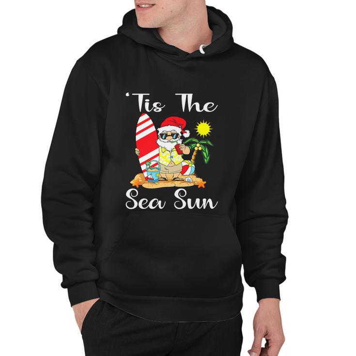 Happy Christmas In July Santa Surfing Lake Party Hoodie