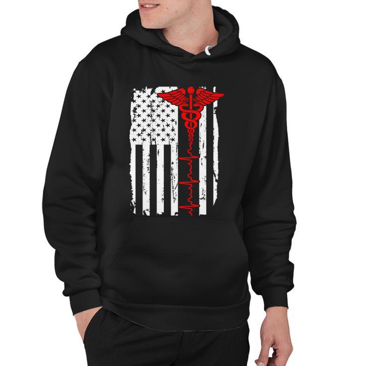 Healthcare Front Line Us Flag Hoodie