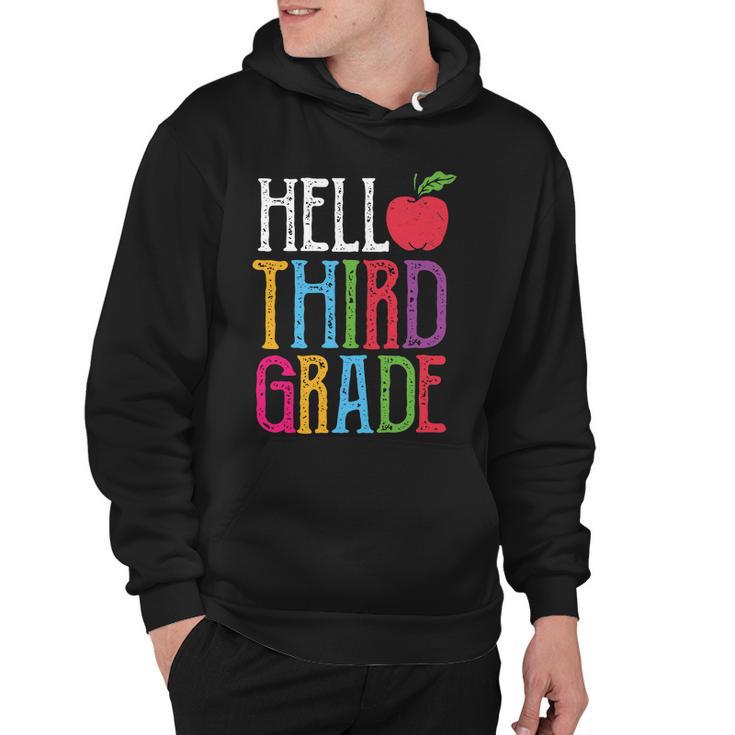 Hello 3Rd Grade Red Apple Back To School First Day Of School Hoodie