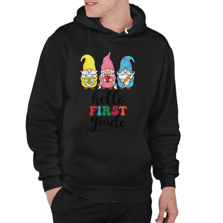 Hello First Grade School Gnome Teacher Students Graphic Plus Size Premium Shirt Hoodie