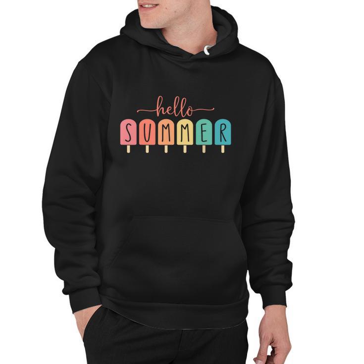 Hello Summer Vacation Ice Cream Popsicle Ice Lolly Hoodie