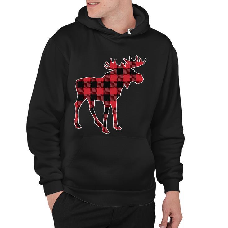 Holiday Plaid Moose Hoodie