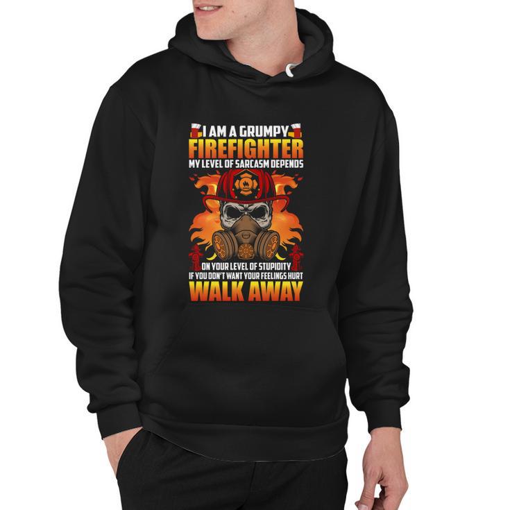 I Am A Grumpy Firefighter My Level Of Sarcarsm Depends Thin Red Line Hoodie