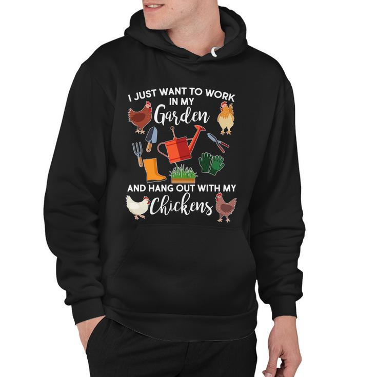 I Just Want Work In My Garden And Hang Out With My Chickens V2 Hoodie