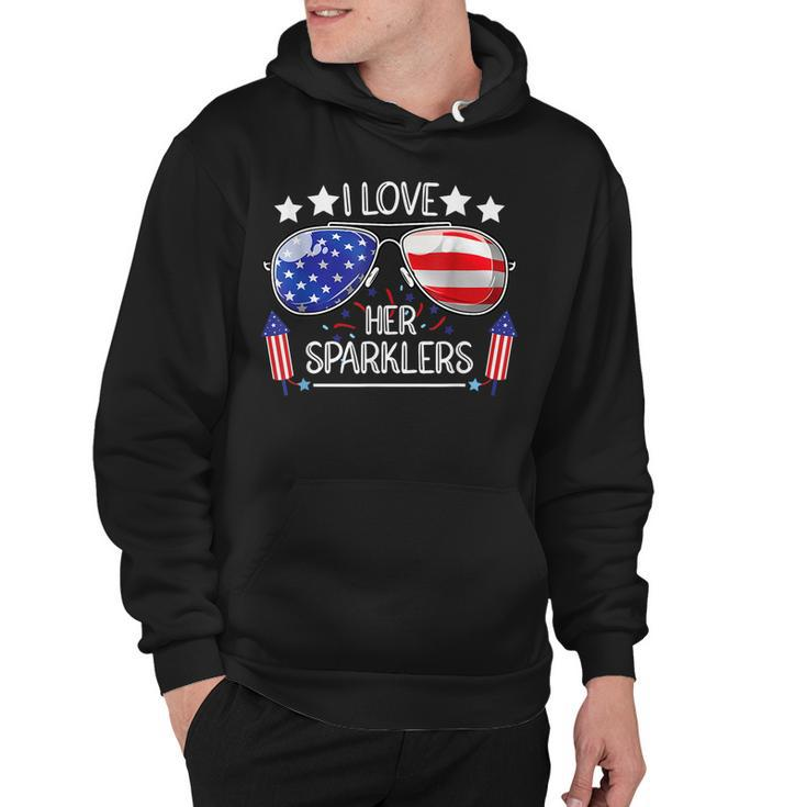 I Love Her Sparklers Matching Couple 4Th Of July Sunglasses  Hoodie