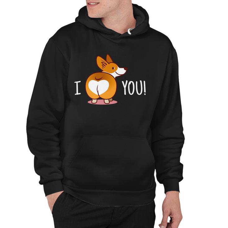 I Love You Corgi Butt Heart Hoodie