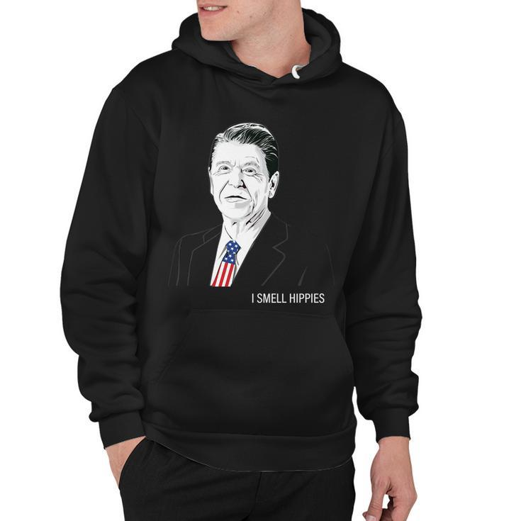 I Smell Hippies Ronald Reagan Hoodie